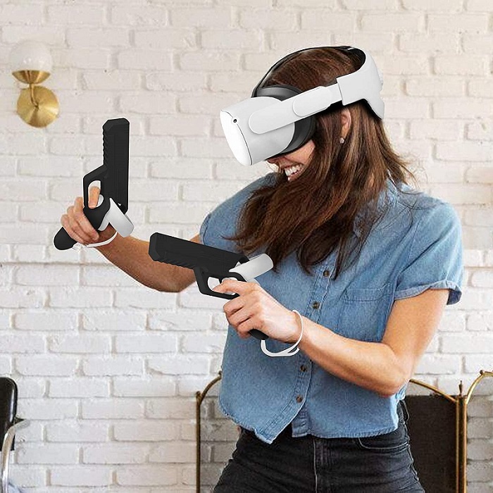 Игровой VR-пистолет для Oculus Quest 2 (черный) Игровой VR-пистолет для Oculus Quest 2 (черный)