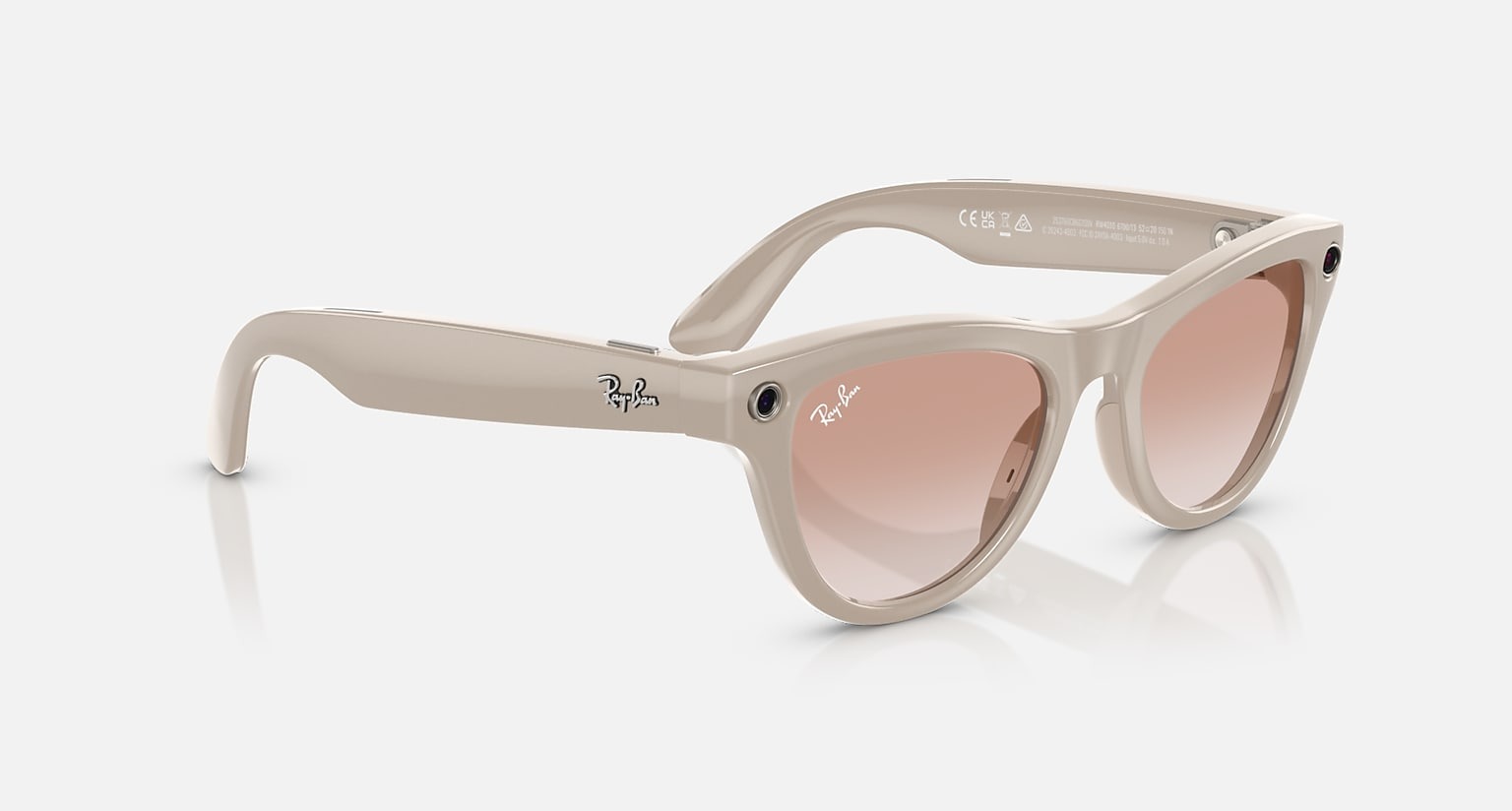 Очки Ray Ban Stories 2-ого поколения Skyler (Shiny Chalky Gray/Cinnamon Pink)