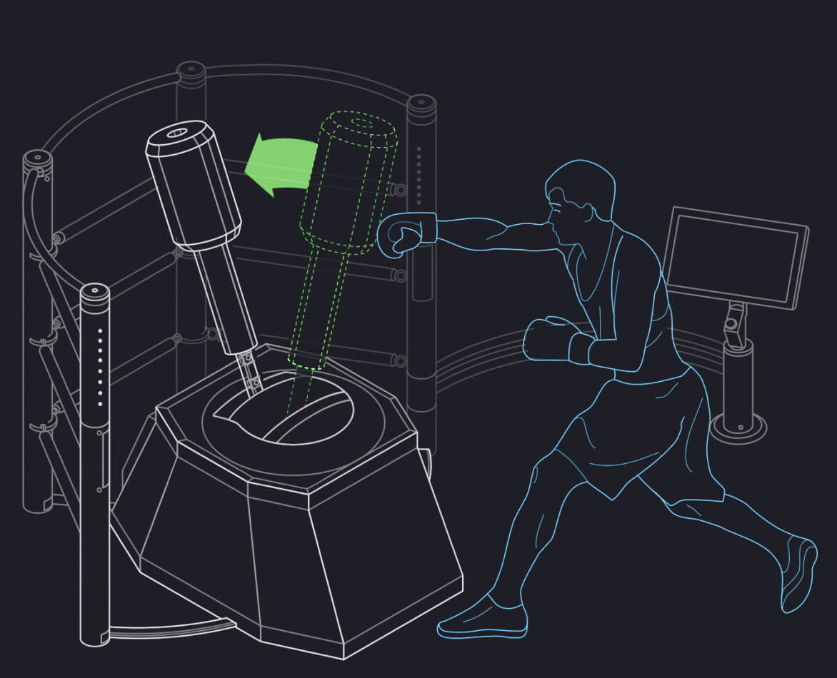 Спортивный тренажёр по боксу Botboxer с очками Magic leap Спортивный тренажёр по боксу Botboxer с очками Magic leap