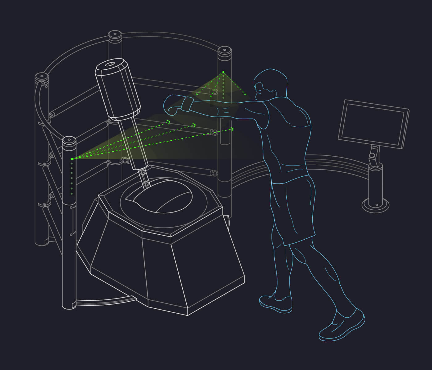 Спортивный тренажёр по боксу Botboxer с очками Magic leap Спортивный тренажёр по боксу Botboxer с очками Magic leap