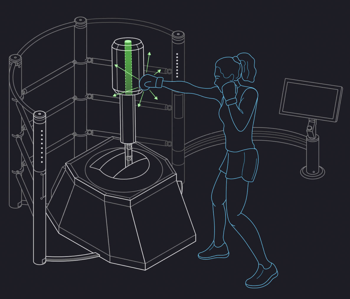 Спортивный тренажёр по боксу Botboxer с очками Magic leap Спортивный тренажёр по боксу Botboxer с очками Magic leap