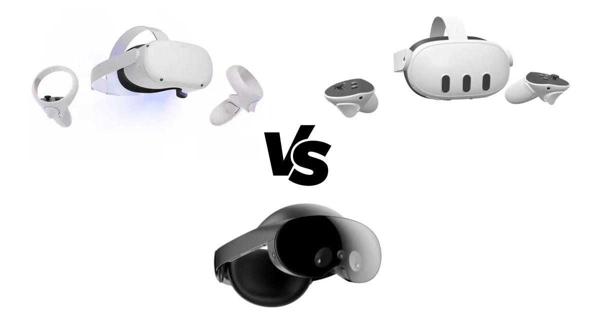 Сравнение гарнитур Quest 2, Quest 3 и Quest Pro