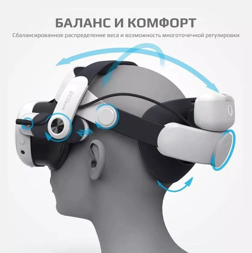 Крепление для Oculus Quest 3 - BoboVR M3 Pro аксессуар Quest 3 с аккумулятором