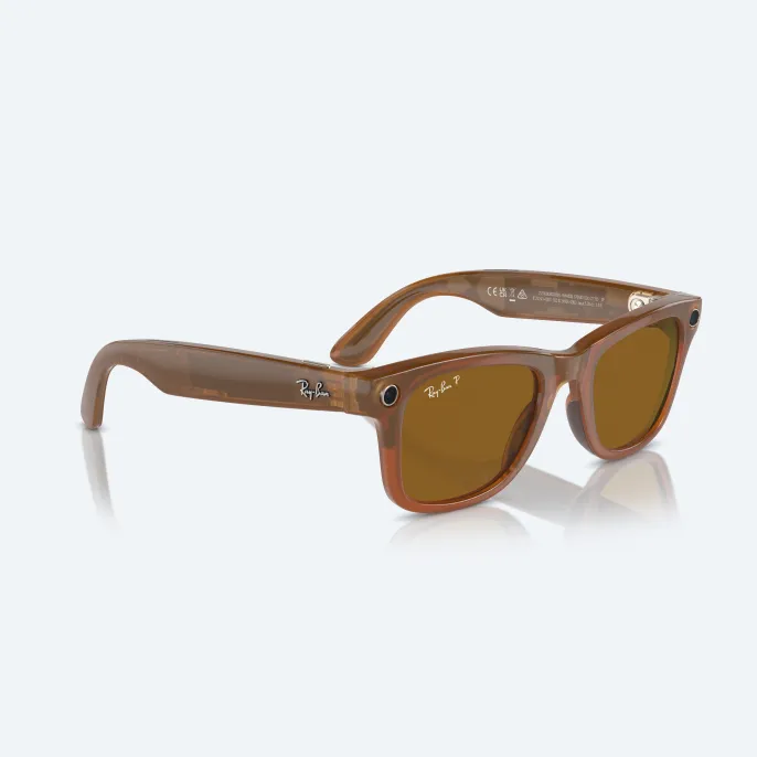 Умные очки Ray Ban Wayfarer (2-е поколение) Shiny Caramel Transparent/Brown