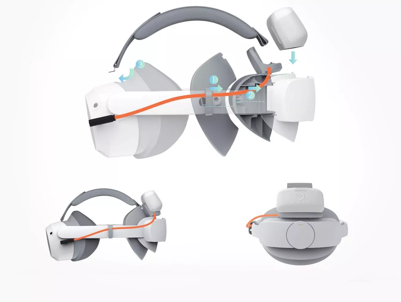 Комплект крепления BoboVR P4 для Pico 4 с двумя аккумуляторами Комплект крепления BoboVR P4 для Pico 4 с двумя аккумуляторами