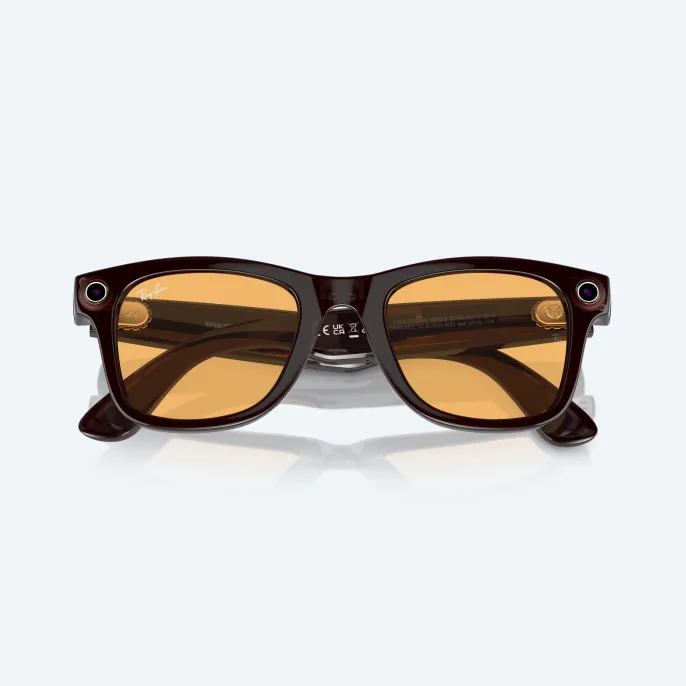 Умные очки Ray Ban Wayfarer (2-е поколение) Shiny Rebel Black Transparent/Amber