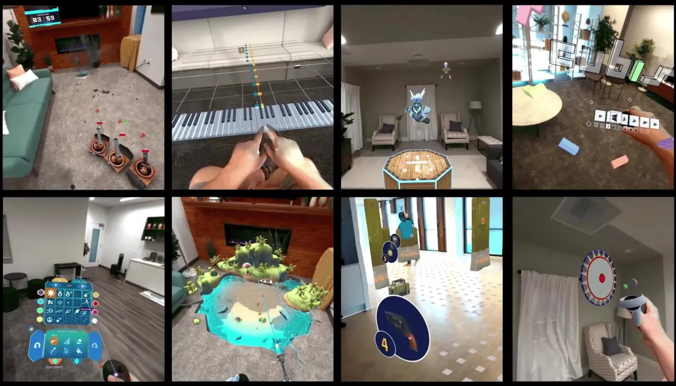 Примеры смешанной реальности сквозного режима Quest 3