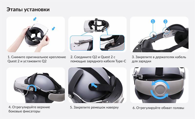 настройка крепления KKCOBVR Q2 для Oculus Quest 2