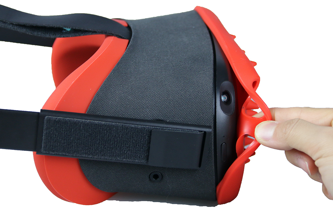 купить набор 4-в-1: бамперы и чехлы для контроллеров и очков Oculus Quest 1 (красные)