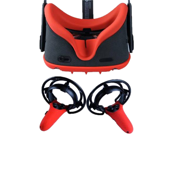 Набор 4-в-1: бамперы и чехлы для контроллеров и очков Oculus Quest 1 (красные)