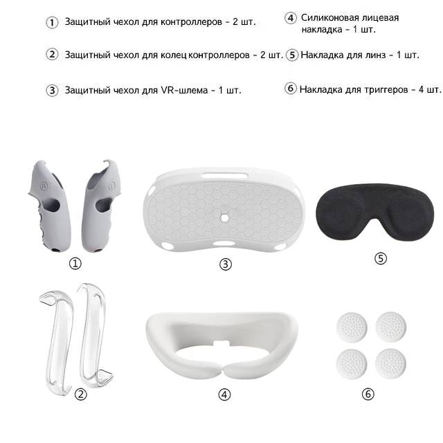 Купить комплект защитных чехлов для Pico 4 (белый)